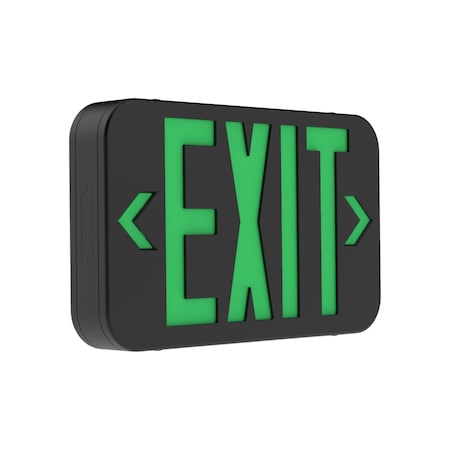 Compass LED Emergency Exit Sign, Black, Double-Face Face(s), Wall Mount; Ceiling Mount Mount CAGB